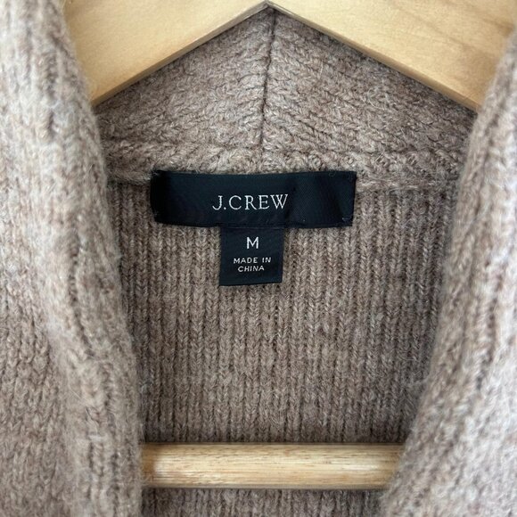 J Crew Sweater Blazer M Brown Wool Blend Alpaca‎ Shawl Collar Cardigan - Picture 6 of 9